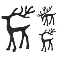 Декор Promstore 16302 Statueta Cerb 13x17cm, negru, metal