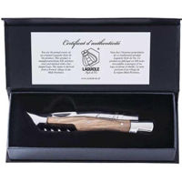Нож походный Laguiole Luxury Line Pocket Knife Olive & Corkscrew in cutie lemn