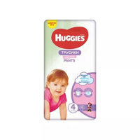 Scutece-chiloţel pentru fetiţă Huggies Mega 4  (9-14 kg), 52 buc
