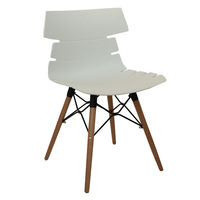 купить Пластиковый стул, деревянные ножки с металлической опорой 510x500x810 мм, белый в Кишинёве