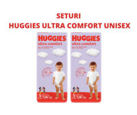 1 Set 2 pachete scutece Huggies Ultra Comfort Mega 5 Unisex  (12-22 kg), 58 buc