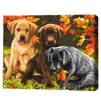 Картина по номерам BrushMe RBS6530FC 30x40cm (fără cutie) Trei căței