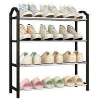 Raft pentru încălțăminte miscellaneous RM43 cu 4 nivele (64x20xH62cm), plastic/metal, negru