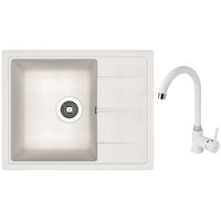 Мойка кухонная со смесителем Dr.Gans Nika 580 + SanDonna F 7073 alb