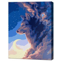 Картина по номерам Art Gallery EX8297 Lupul si luna 30x40cm Eco