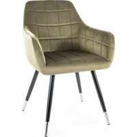 Стул Signal Nuxe velvet czarny/chrom stel. oliwka bl.77