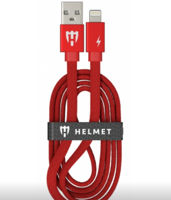 Helmet Cable USB to Lightning Kevlar Flat 2.1A 1m, Red