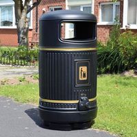 Уличная урна TOPSY ROYALE , 90L, BLACK, GLSDN