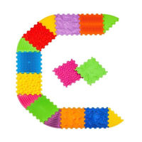 Коврик игровой Ortek 11687 Коврик-пазл ортопедический -массажный Набор 10+6 эл. Треугольники Динозавры