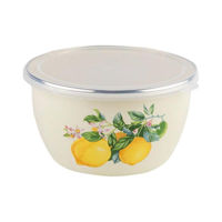 Контейнер для хранения пищи Metalac 51718 эмалированный Lemons 16cm, 1.7l, крышка пластик