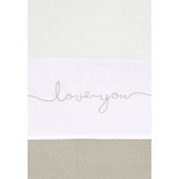 Lenjerie de pat pentru copii Jollein 008-524-65359 Cearsaf pentru patut Love you Nougat, 120x150 cm