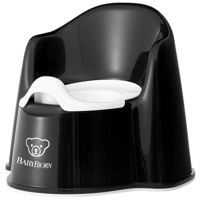 Oală BabyBjorn 055256A Olita cu protectie spate Potty Chair Powder Black/White