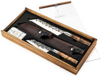 Набор ножей Forged VG10 Bunka Knife set 2 cutite cu huse din piele
