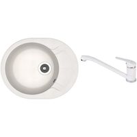 Мойка кухонная со смесителем Dr.Gans Berta 580 + SanDonna F 1066 alb