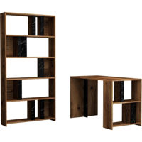 Офисный стол Trendy Lima, Nuc, Marmura Neagra, cu raft