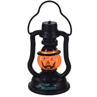 Декор Promstore 53758 Suvenir LED Halloween Felinar-schelet, dovleac, 11cm