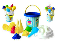 Набор игрушек для песка в ведерке "Мороженое" 15ед, 17X17cm
