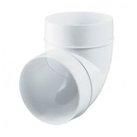 Cot pentru tub rotund de ventilatie din plastic D.125 x 90° AL125-90  EUROPLAST