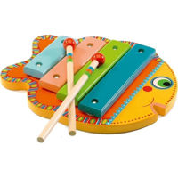 Игрушка miscellaneous 7768 Xilofon din lemn Curcubeu ,Pestisor,Elefant, Dinozaur