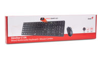 Keyboard & Mouse Genius SlimStar C126, Chocolate keys, Brushed metal look, Fn keys, Black, USB