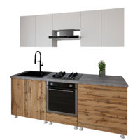 Мебель для кухни Smartex (30142) K4 220сm Alb+Stejar inchis