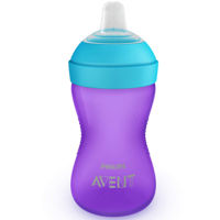 SCF802/02  Philips Avent  Cană cu tetină moale, rezistentă la mușcături, 300 ml, fată