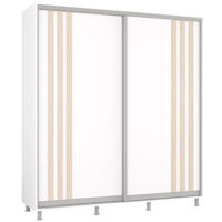 Dulap Mobildor-Lux Aron uși glisante din PAL cu lamele (220x60x240H cm) Alb Brilliant