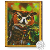Tablou pe numere Art Gallery GA85420 Mozaic cu diamante Buha festiva 40x50cm