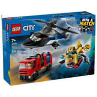 Конструктор Lego 60462 City Remix de elicopter, camion de pompieri și submarin