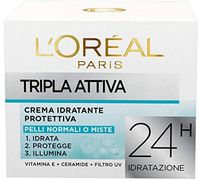 Crema hidratanta multi-protectoare L'Oreal Paris Tripla Attiva pentru ten uscat si sensibil, 50 ml