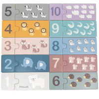 Puzzle Viga 44071 Puzzle din lemn Numere și animale