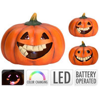 Декор Promstore 27931 Decoratiune Dovleac de Halloween LED 14X14cm, ceramică