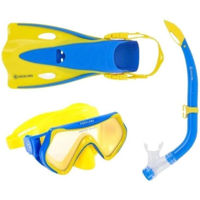 Accesoriu pentru înot AquaLung Set masca+tub+labe scufundare HERO SN Yellow/Blue L/XL