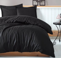 Lenjerie de pat pentru 2 persoane, CottonBox Stripe Siyah