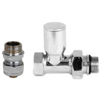 Запорная арматура Radiva 01052K1 Прямой радиаторный вентиль PEX D1/2" FEx16, подающий (съемный), хром