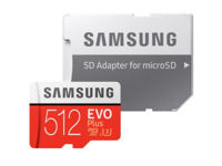 512GB MicroSD (Class 10) UHS-I (U3) +SD adapter, Samsung PRO Plus "MB-MD512KA" (R/W:160/120MB/s)