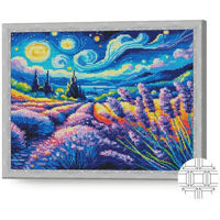 Картина по номерам Art Gallery QB206605 Mozaic cu diamante patrate 40x50cm Noapte instelata