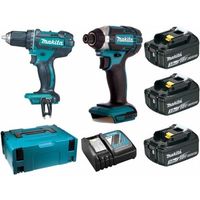 Набор электроинструментов Makita DLX2127XI Set (DDF482+DTD152+DC18RC+BL1830B*3)