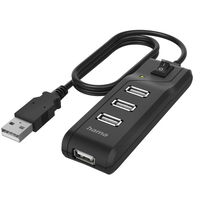Переходник для IT Hama 200118 USB-C Hub, Multiport, 4 Ports 480 Mbit/s, On/Off Switch