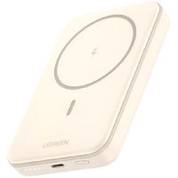 Аккумулятор внешний USB (Powerbank) Ugreen 25208 Mini Magnetic Wireless Qi 10000mAh, Beige