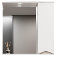 Зеркало для ванной Bayro Elara 750x750 правый белый мат