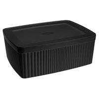 Короб для хранения Бытпласт 56897 Cutie depozitare Econova Velvet 6.55l, 29.5x22.5x11cm, cu capac, negru