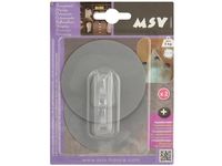 Cârlige autoadezive MSV 2buc, rotunde, 8cm, gri-deschis, din  plastic