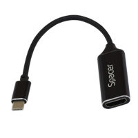 Переходник для IT Spacer SP-CM-HDMIF-01 Type-C M to HDMI F, 15cm, 4K UHD (3840 x 2160 30 Hz) Black