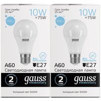 Лампочка Gauss 6603 SETPROMO Elementary A60 Bec LED 10W/E27/6500K/950lm/IP20/1/10/50