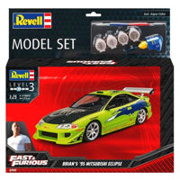 Set de construcție Revell 67691 Masina de asamblat F&F Brian's 1995 Mitsubishi Eclipse, 48390