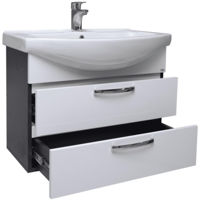 Dulap pentru lavoar Mashtab 11646 Agat cu 2 sertare 65cm Alb-Antracit