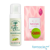 Le Petit Olivier Spuma fata curatare cu Ulei de Olive 150ml + Lululun Masca fata Travel Okinawa  Fermitate N1 CADOU