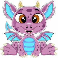 Tablou pe numere Strateg R18 /29 (ES0852)(70423) Dragon din desene animate, 30x30 cm