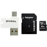 Флэш карта памяти GoodRam M1A4-0640R12, Micro SD Class 10 + card reader